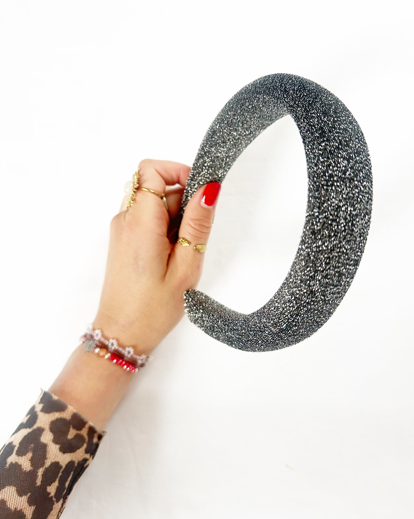 Classic Headband in silver glitter