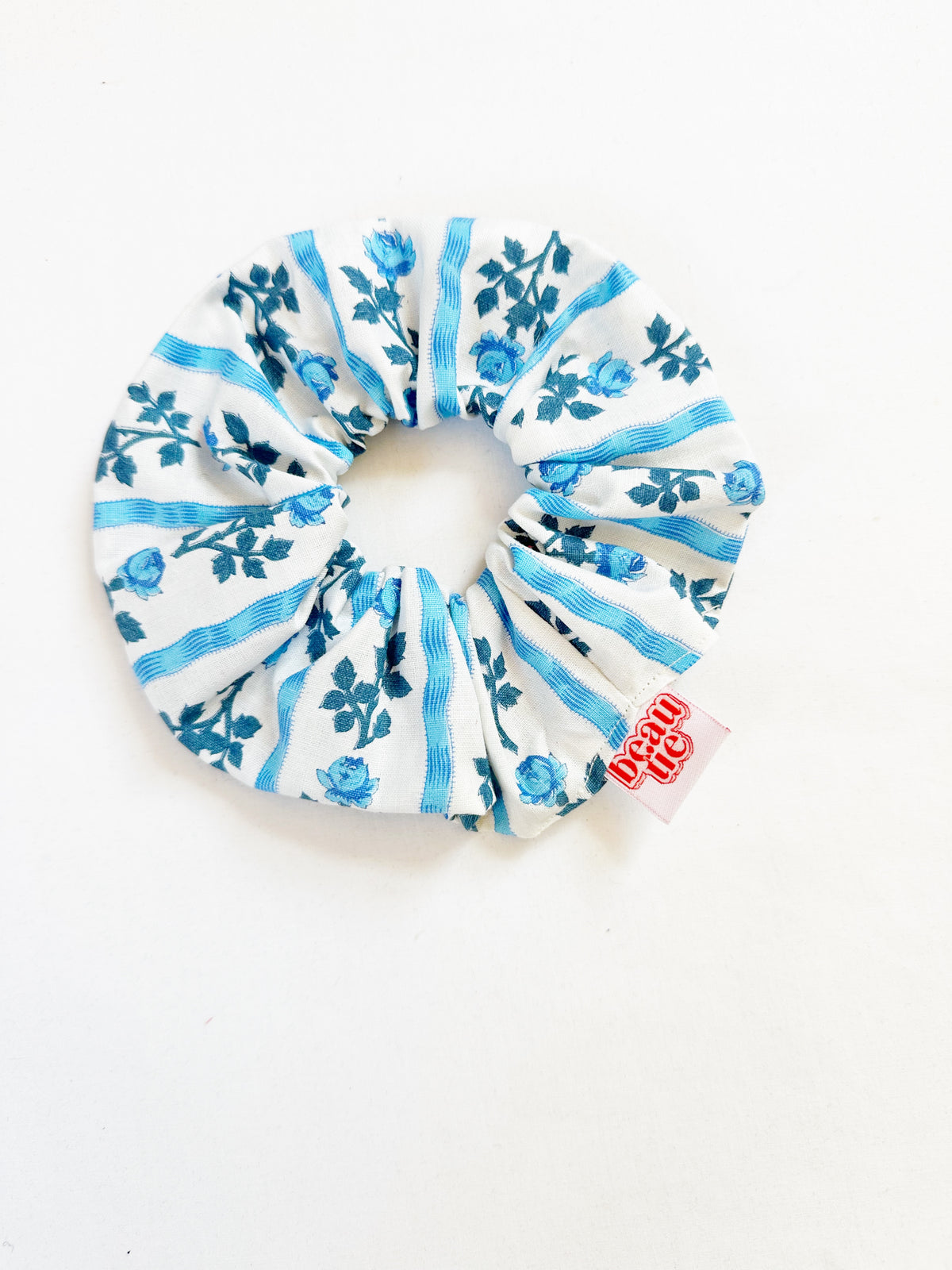 OG scrunchie in vintage blue rose