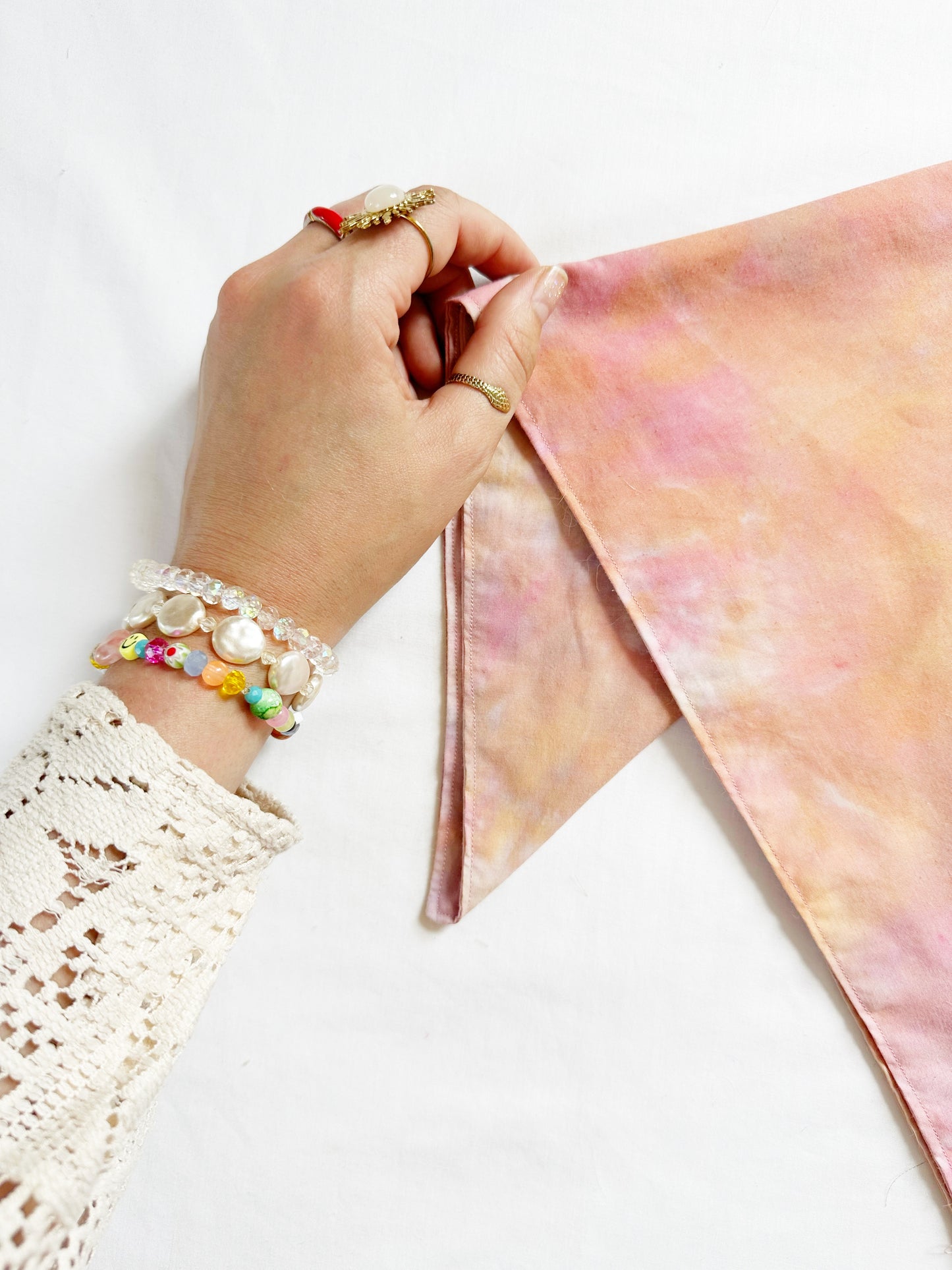 Bandana & neck scarf in sunset tie dye