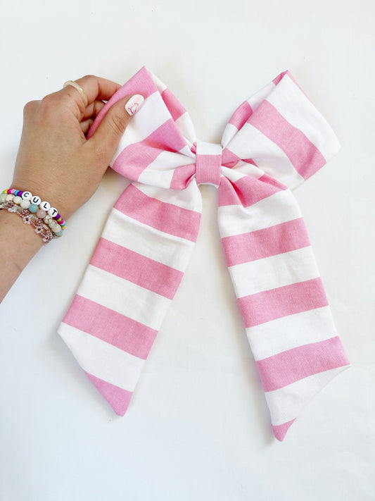 POWER Hair Bow in Penny candy stripe