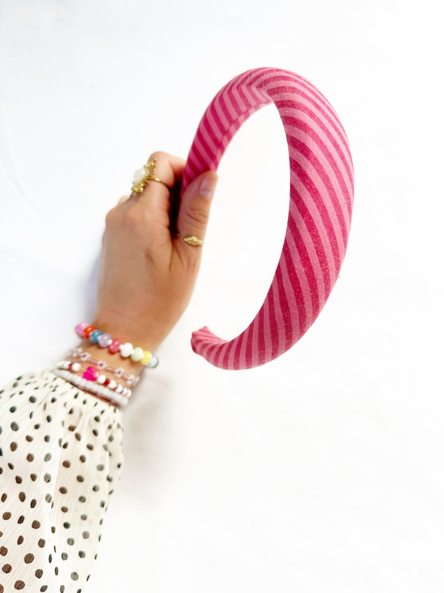Classic Headband in pink stripe