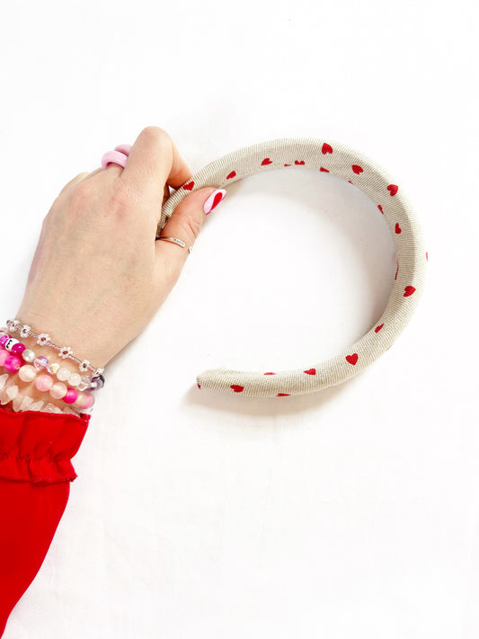 Classic Headband in heart print