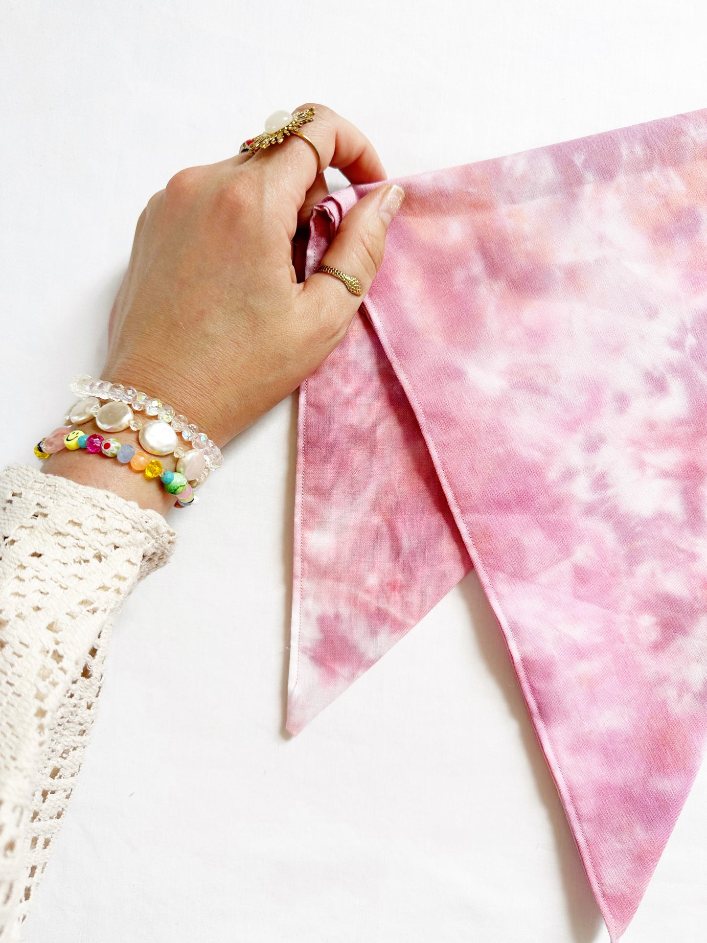 Bandana & neck scarf in pink tie dye