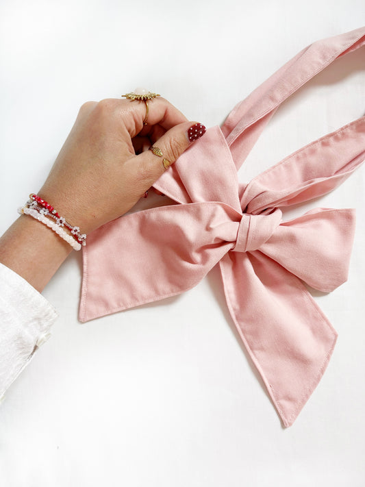 VersaTie hair & neck tie in baby pink cotton
