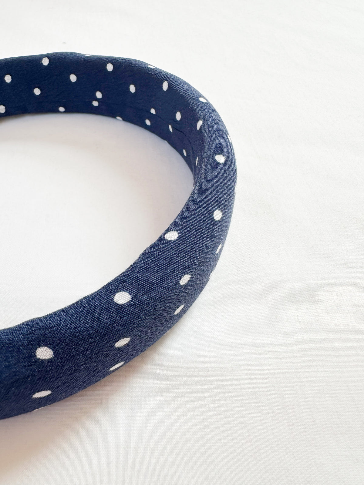 Classic Headband in navy polka dot