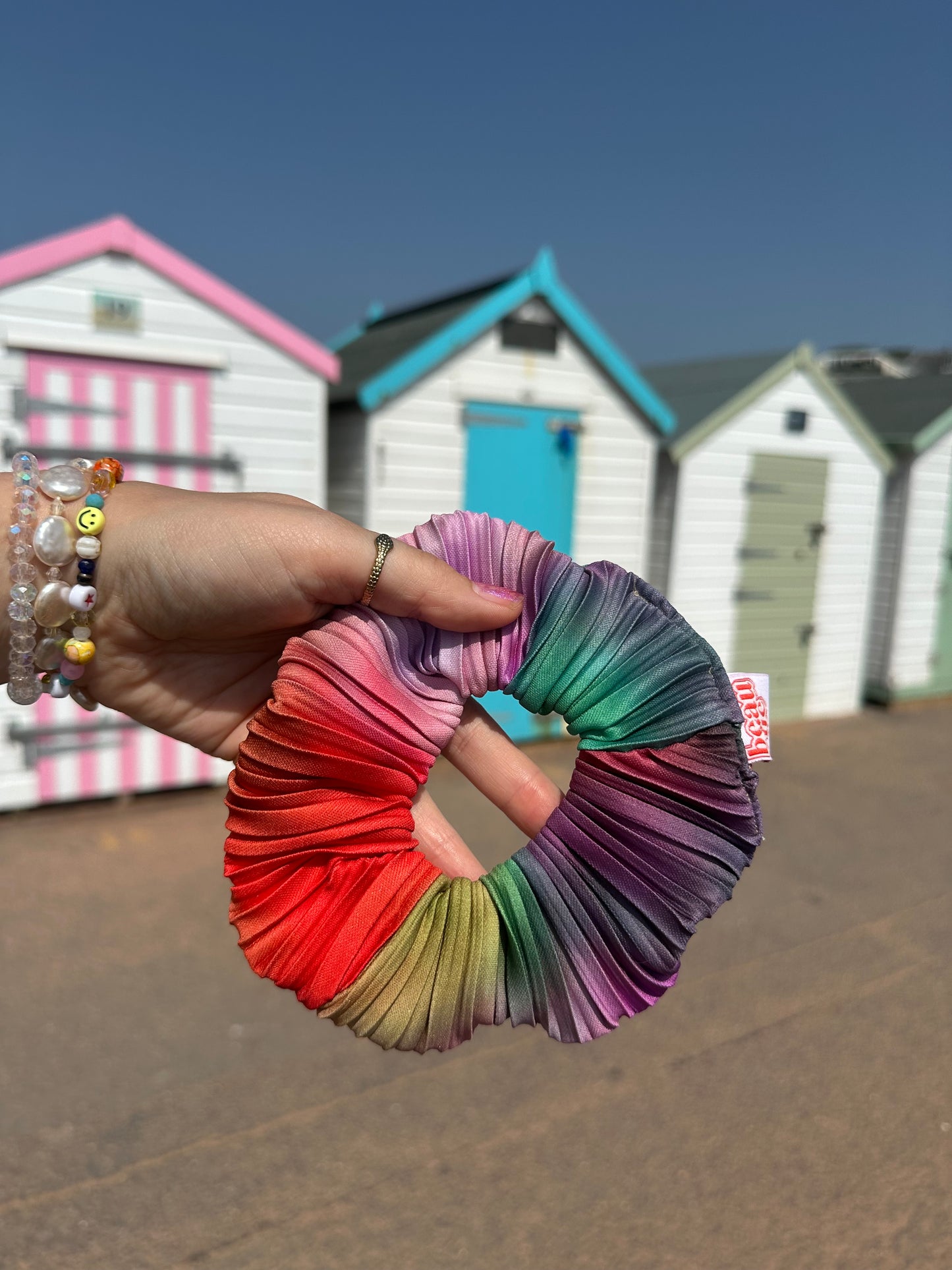 OG scrunchie in multicolour plisse