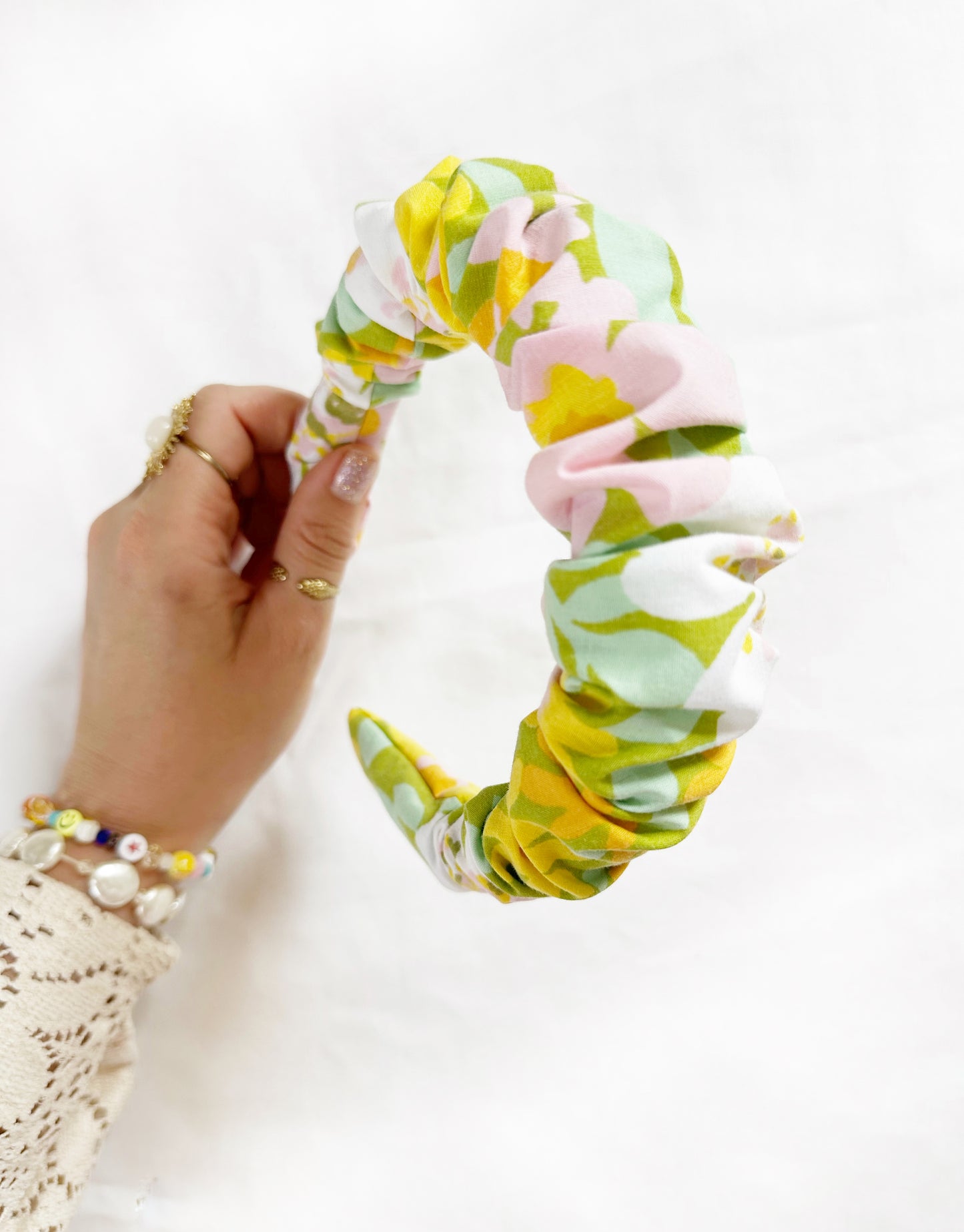 Ruffle Headband in Flower Power