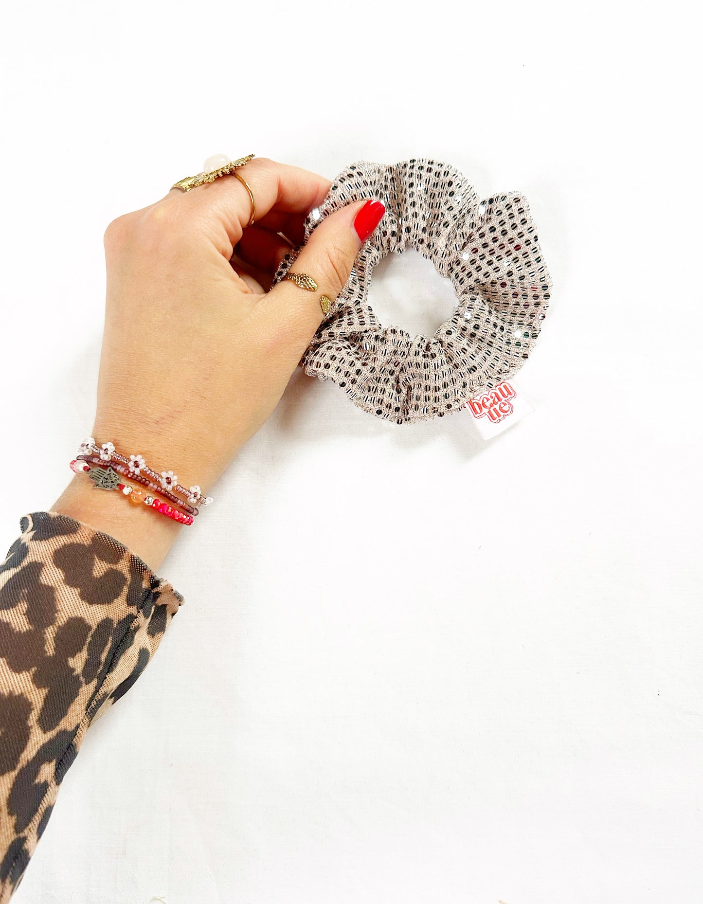 Mini discoball scrunchie