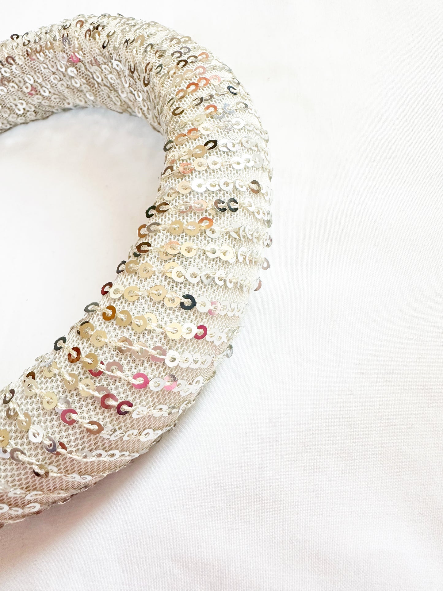 Padded Headband in silver sequin