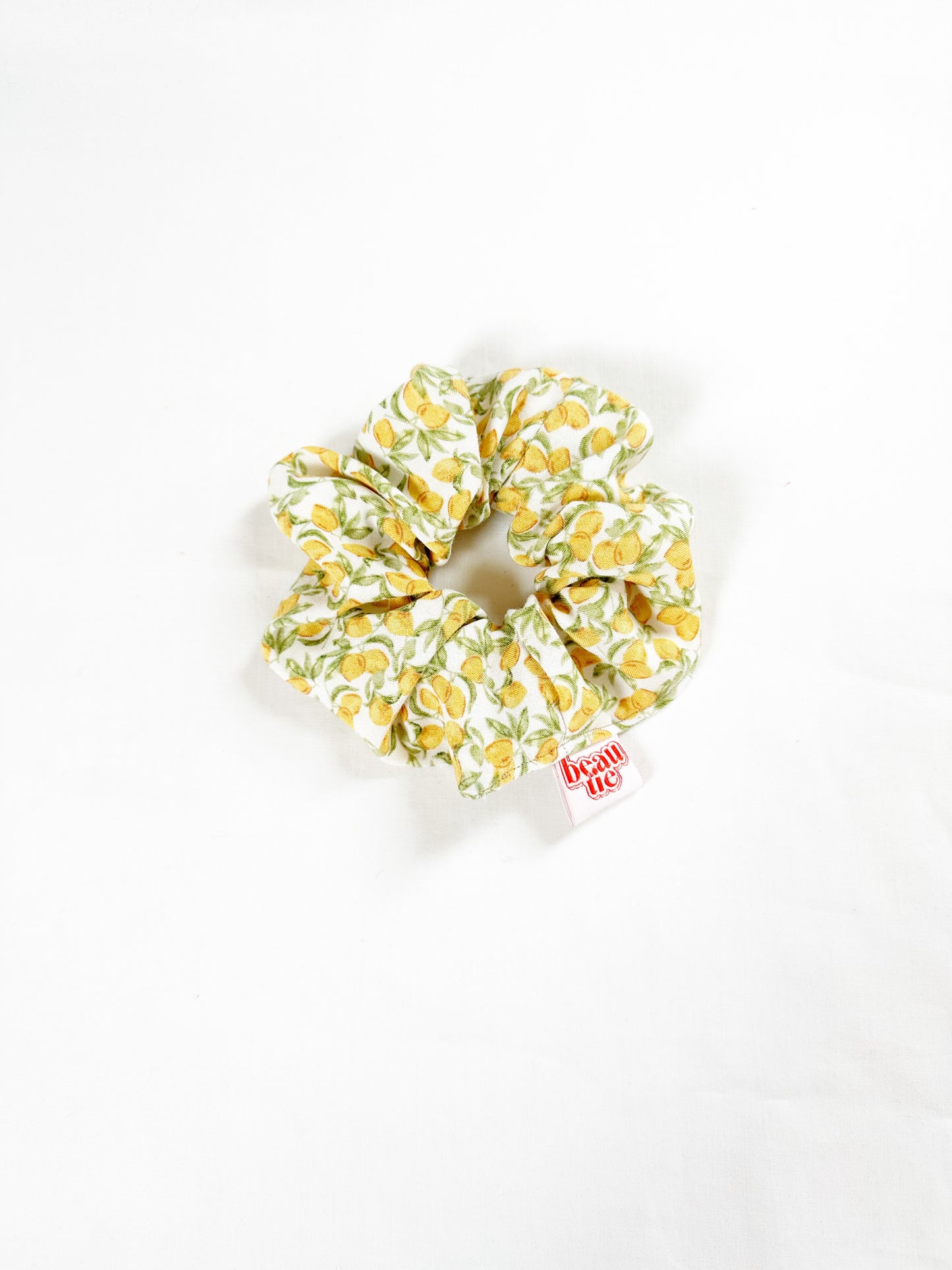 OG scrunchie in lemon print