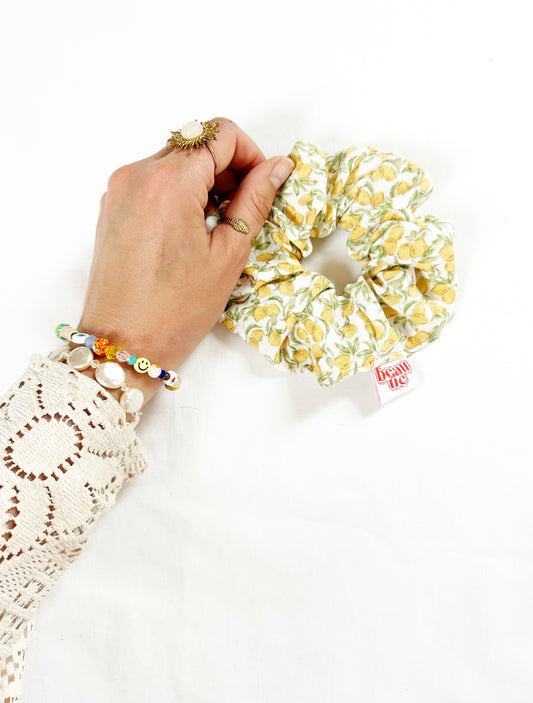OG scrunchie in lemon print