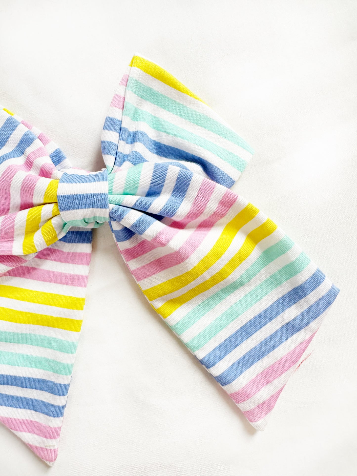 Beau hair bow in bright beach stripes