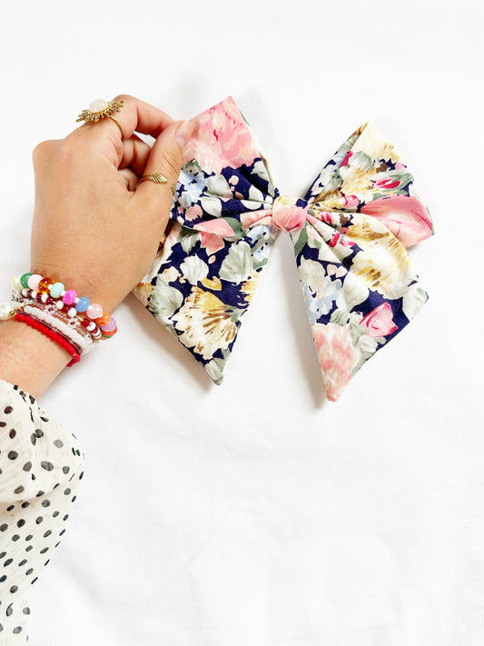 Beau hair bow in Valerie floral