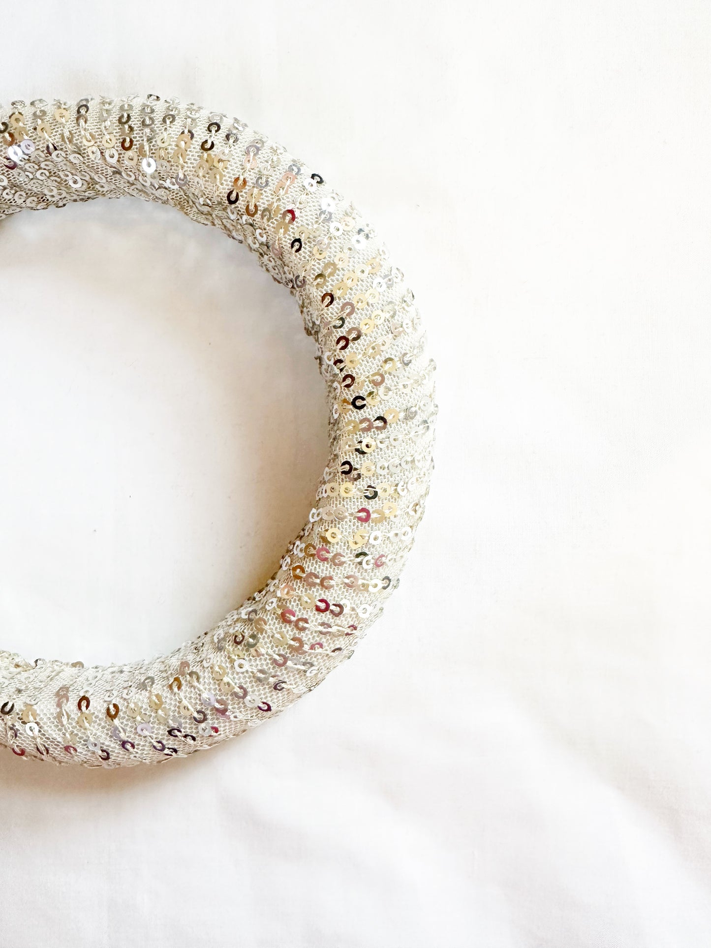 Padded Headband in silver sequin