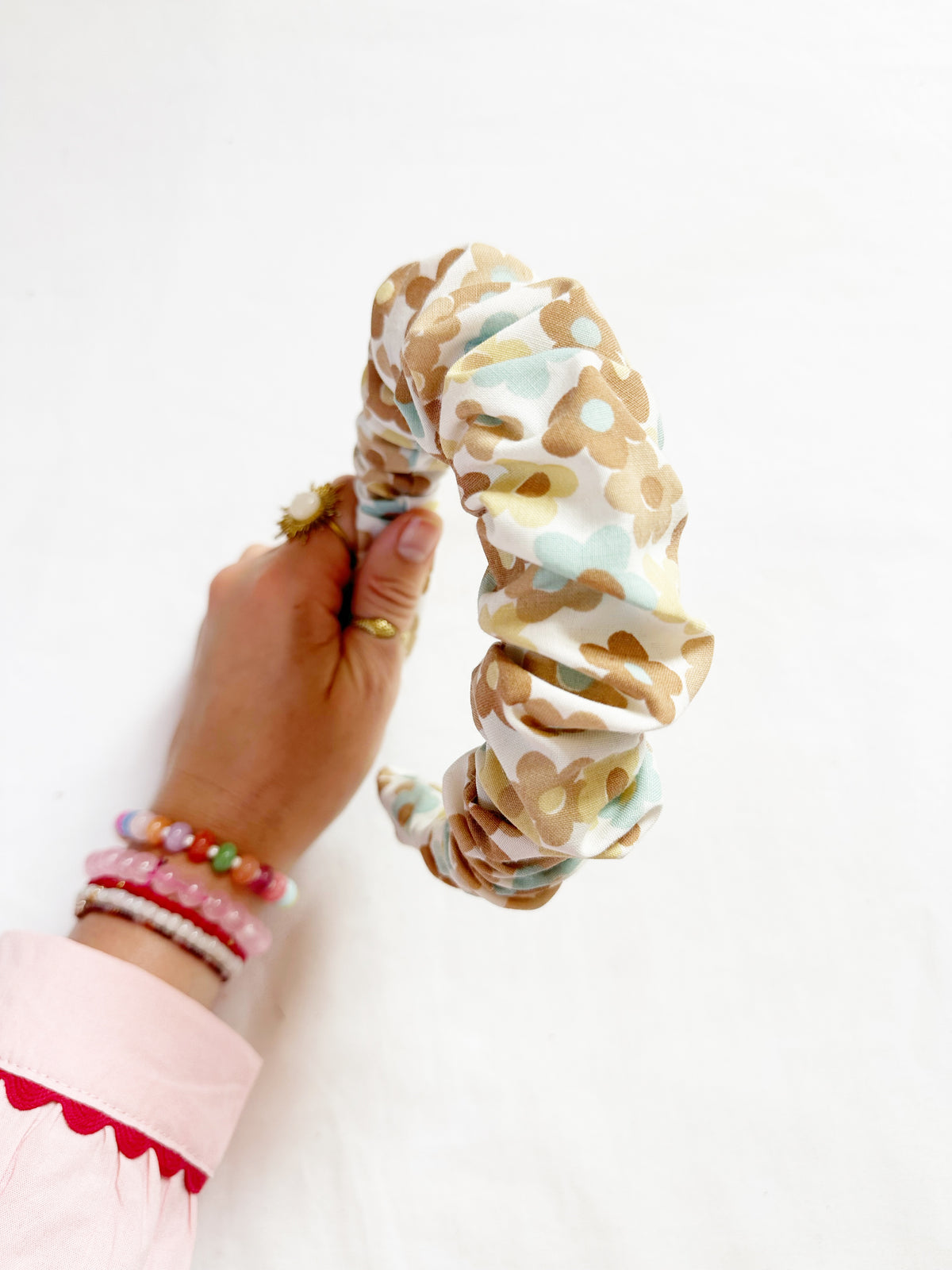 Ruffle Headband in vintage floral cotton