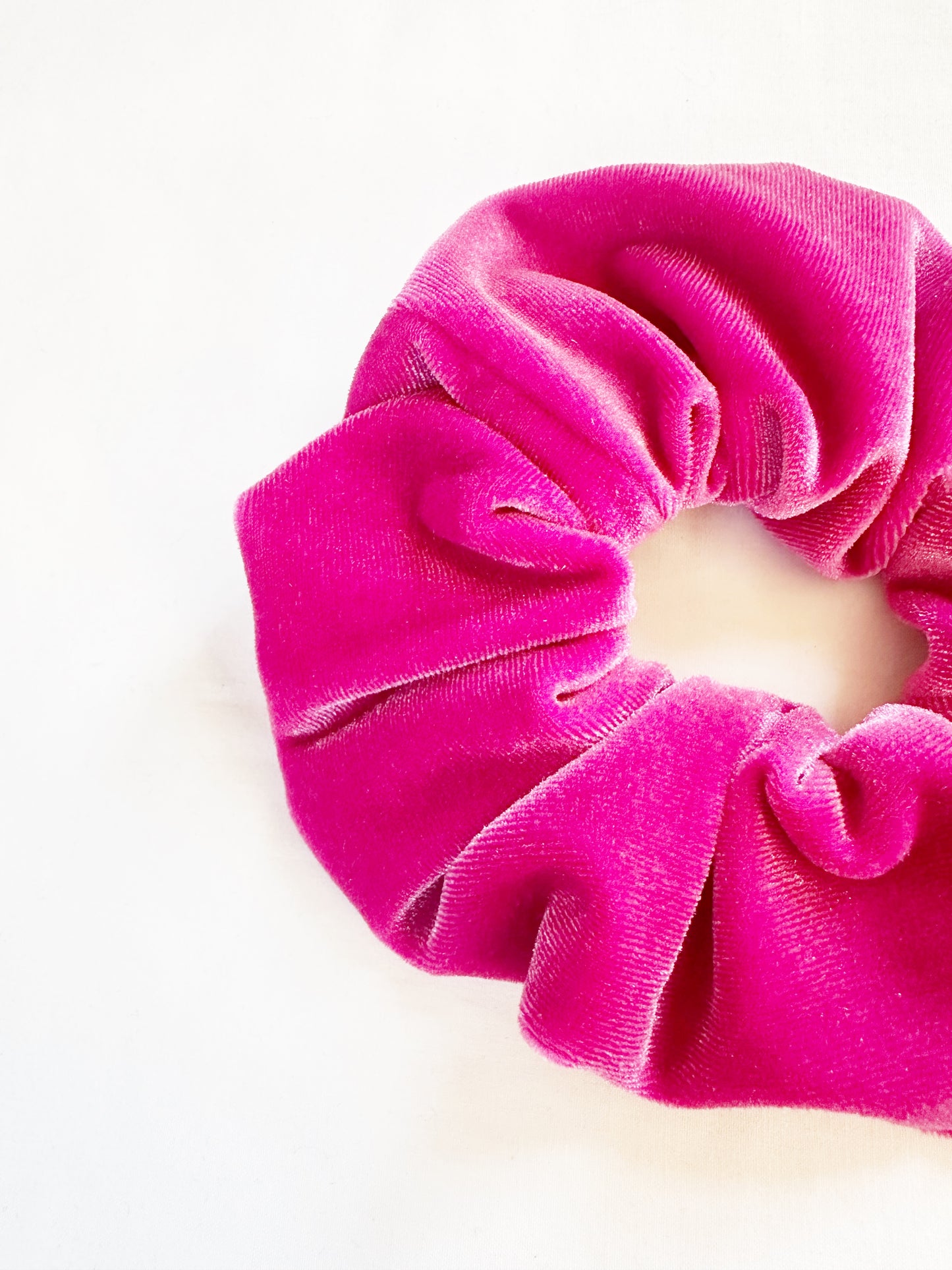 OG scrunchie in hot pink velour velvet