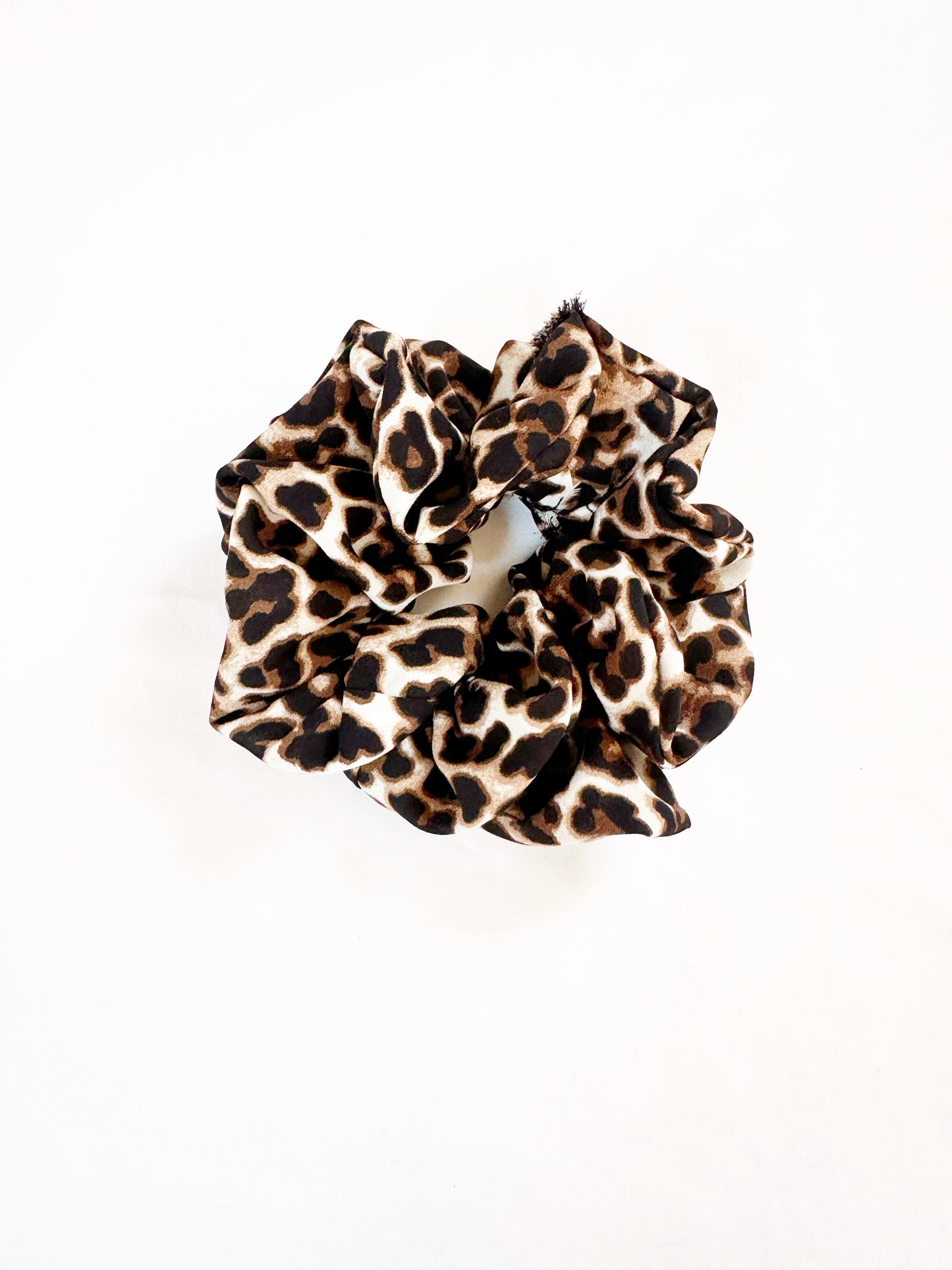 OG scrunchie in leopard ruffle