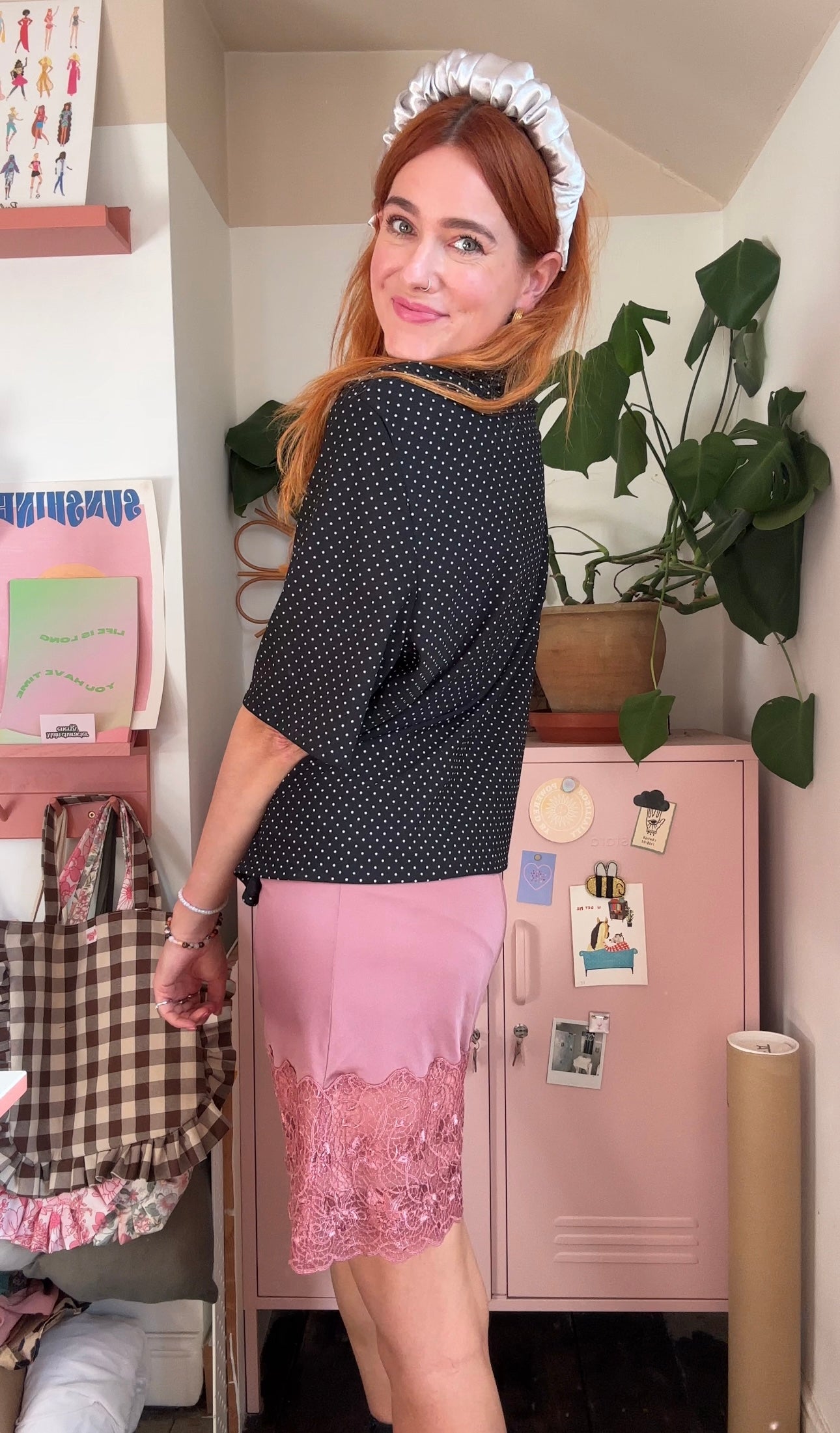 Ruffle Headband in silver shimmer