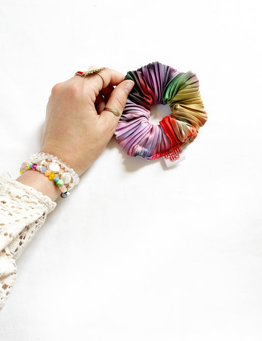 Mini scrunchie in multicolour plisse