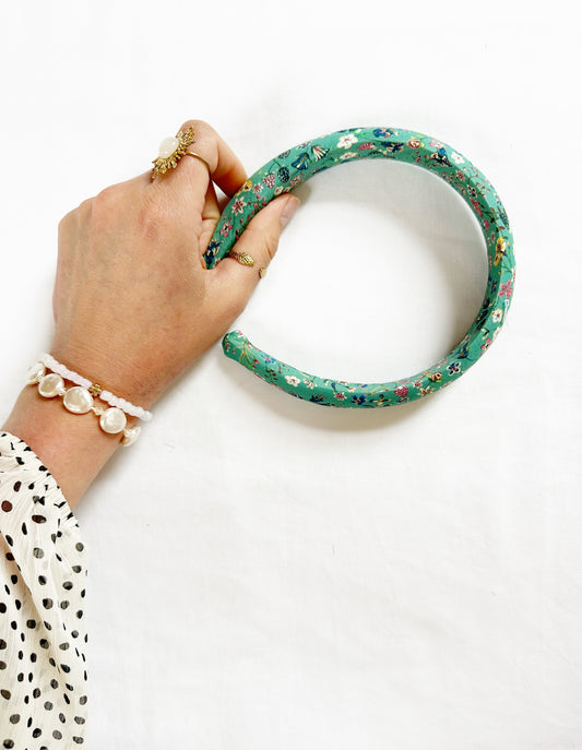 Liberty Classic Headband in turquoise floral