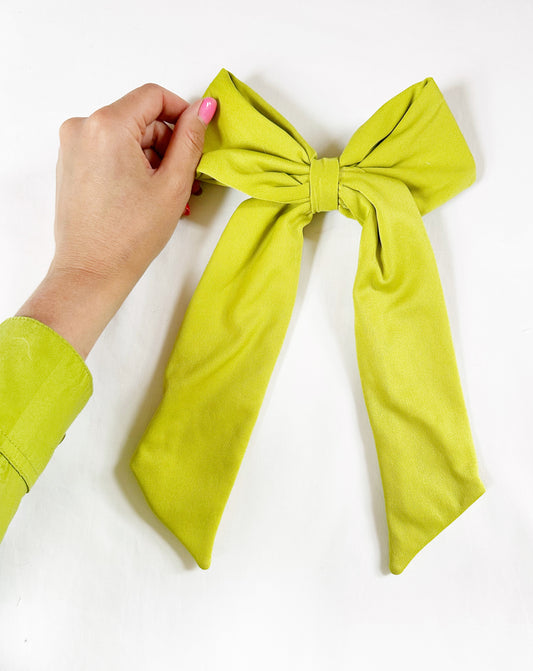 POWER Hair Bow in chartreuse
