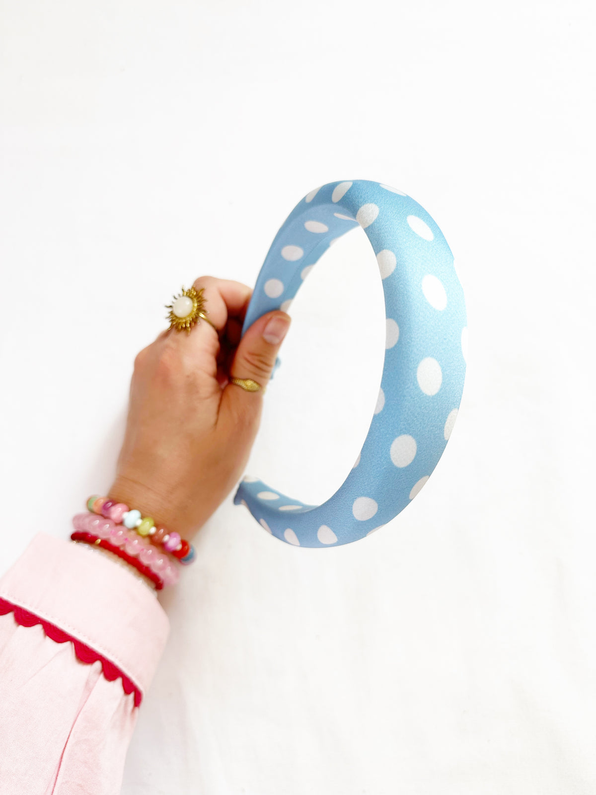 Classic Headband in blue polka dot