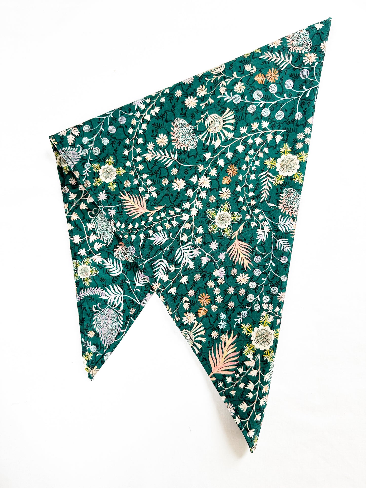 Liberty dark teal floral bandana & neck scarf
