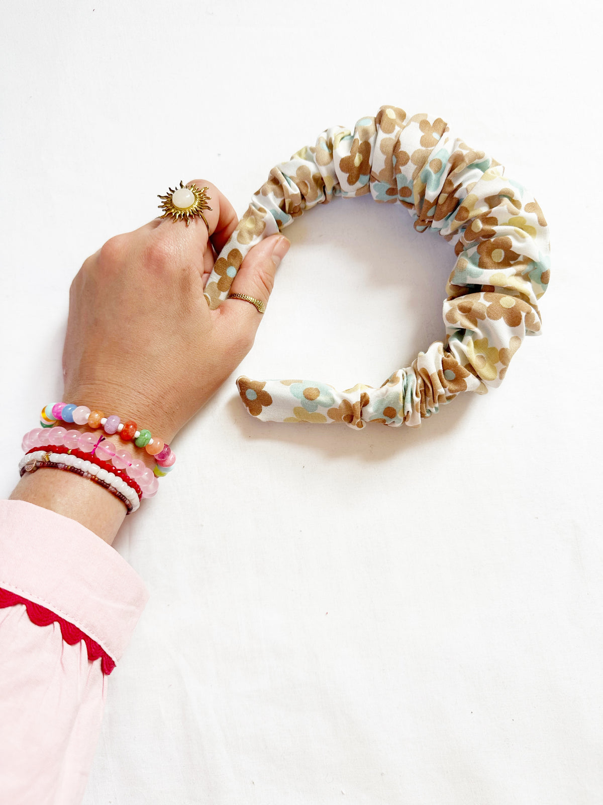 Ruffle Headband in vintage floral cotton