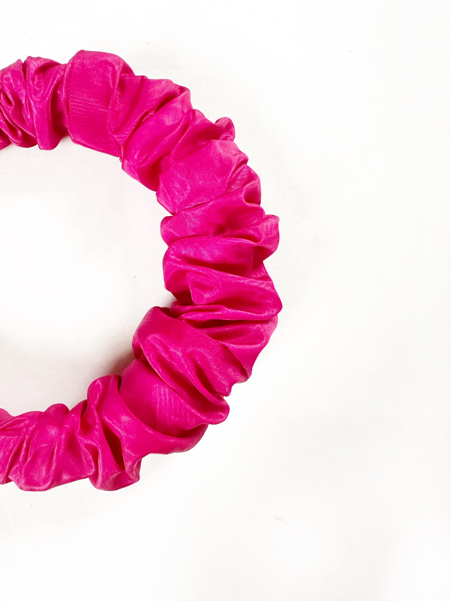 Ruffle Headband in hot pink taffeta