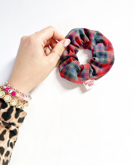 Mini scrunchie in tartan cotton