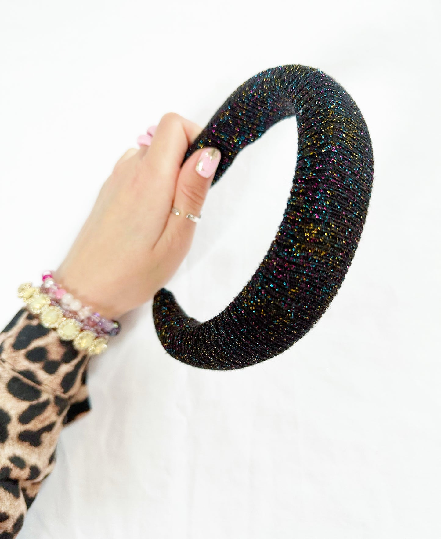 Classic Headband in multi glitter wool