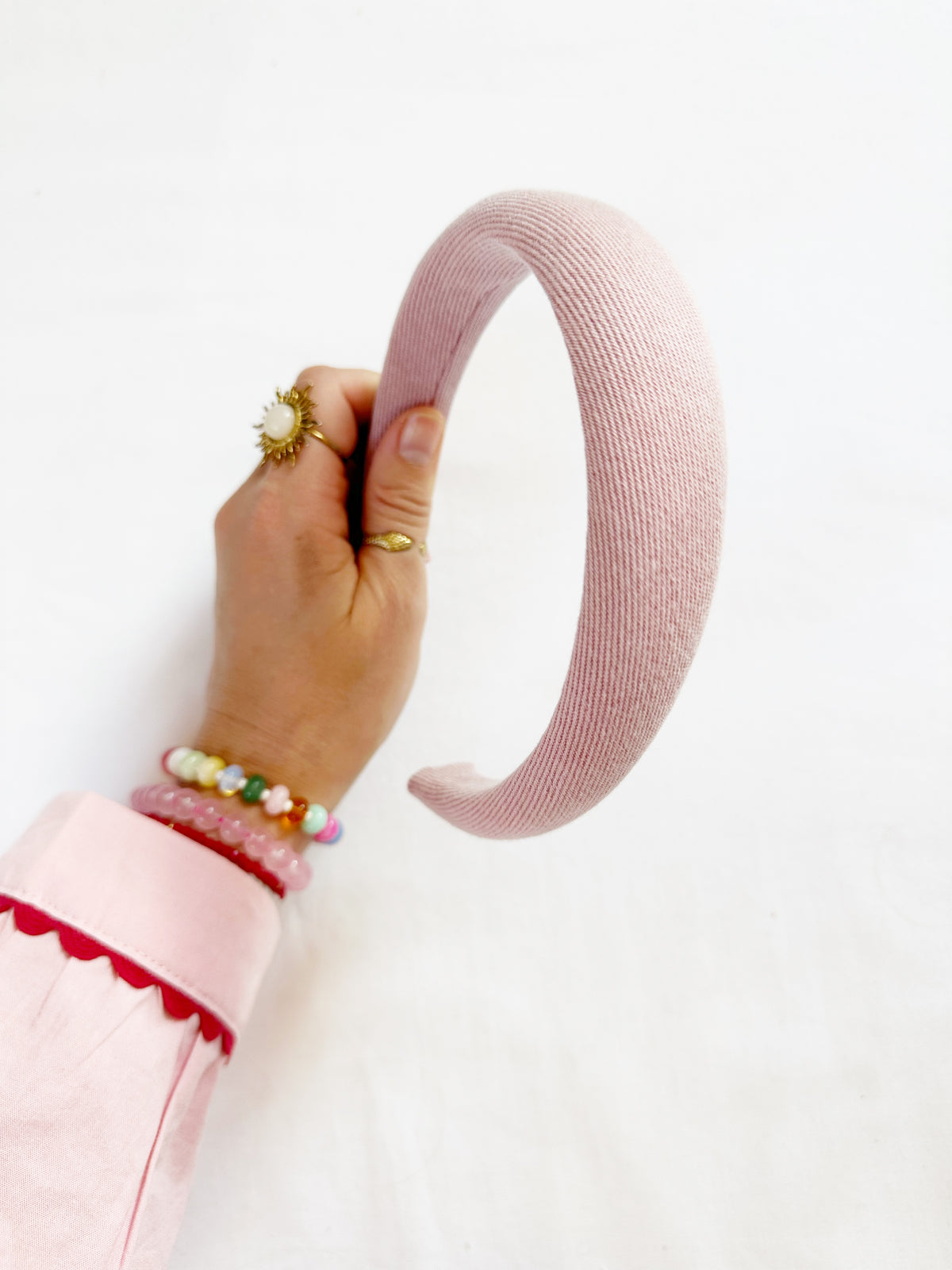 Classic Headband in blush pink denim