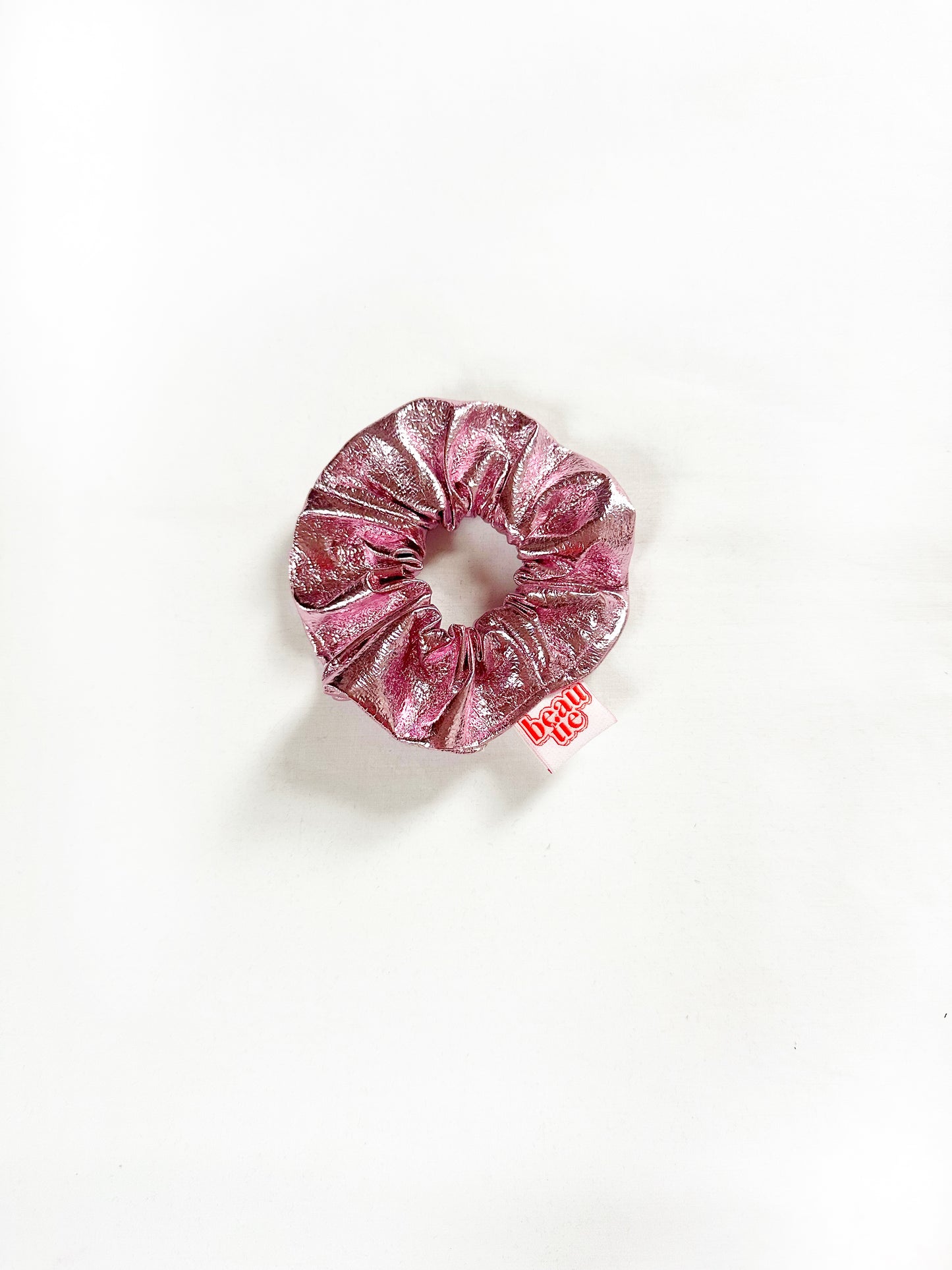 Mini scrunchie in metallic pink