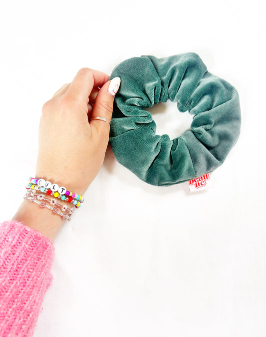 OG scrunchie in sea green velvet