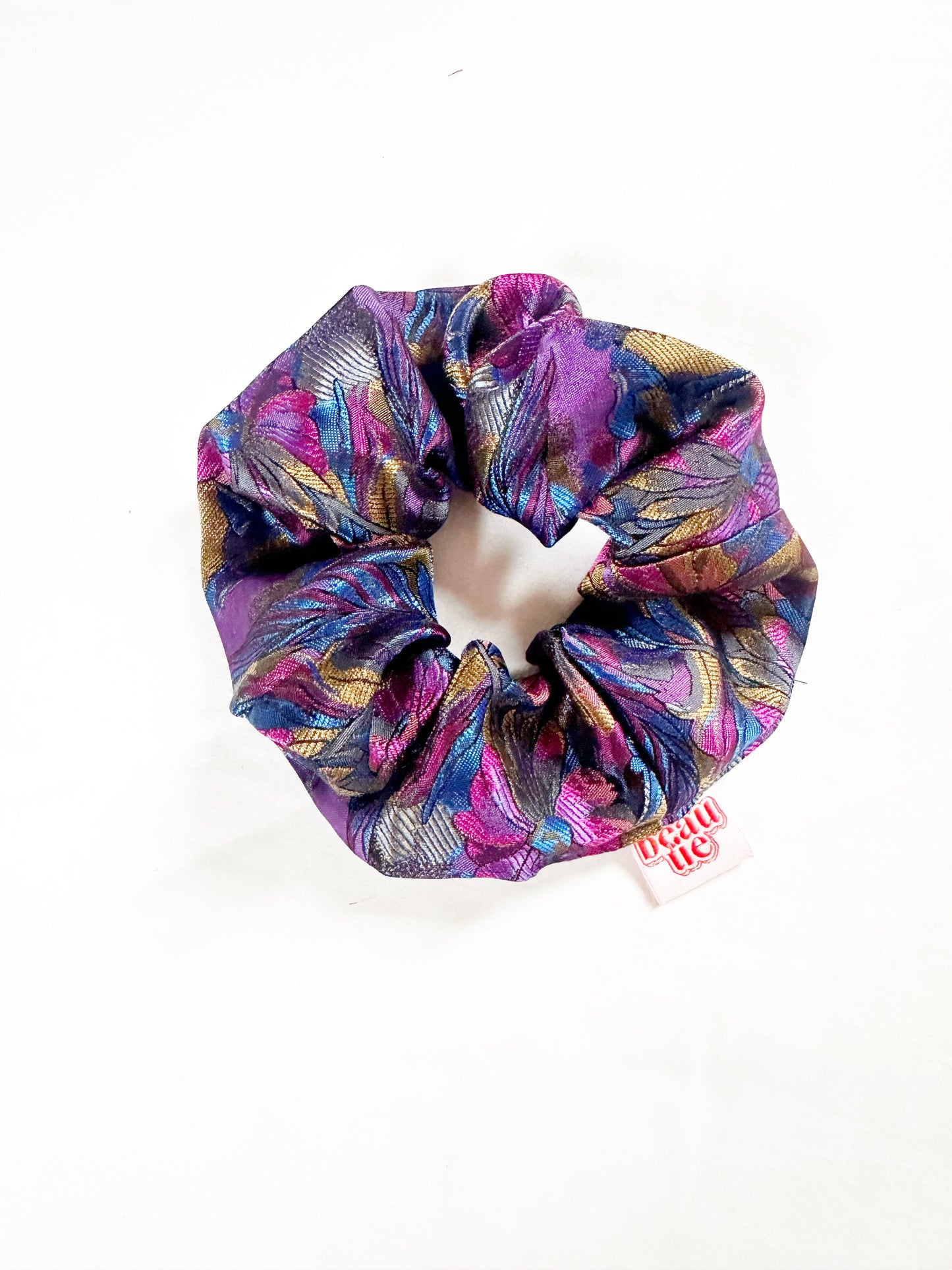 OG scrunchie in purple floral