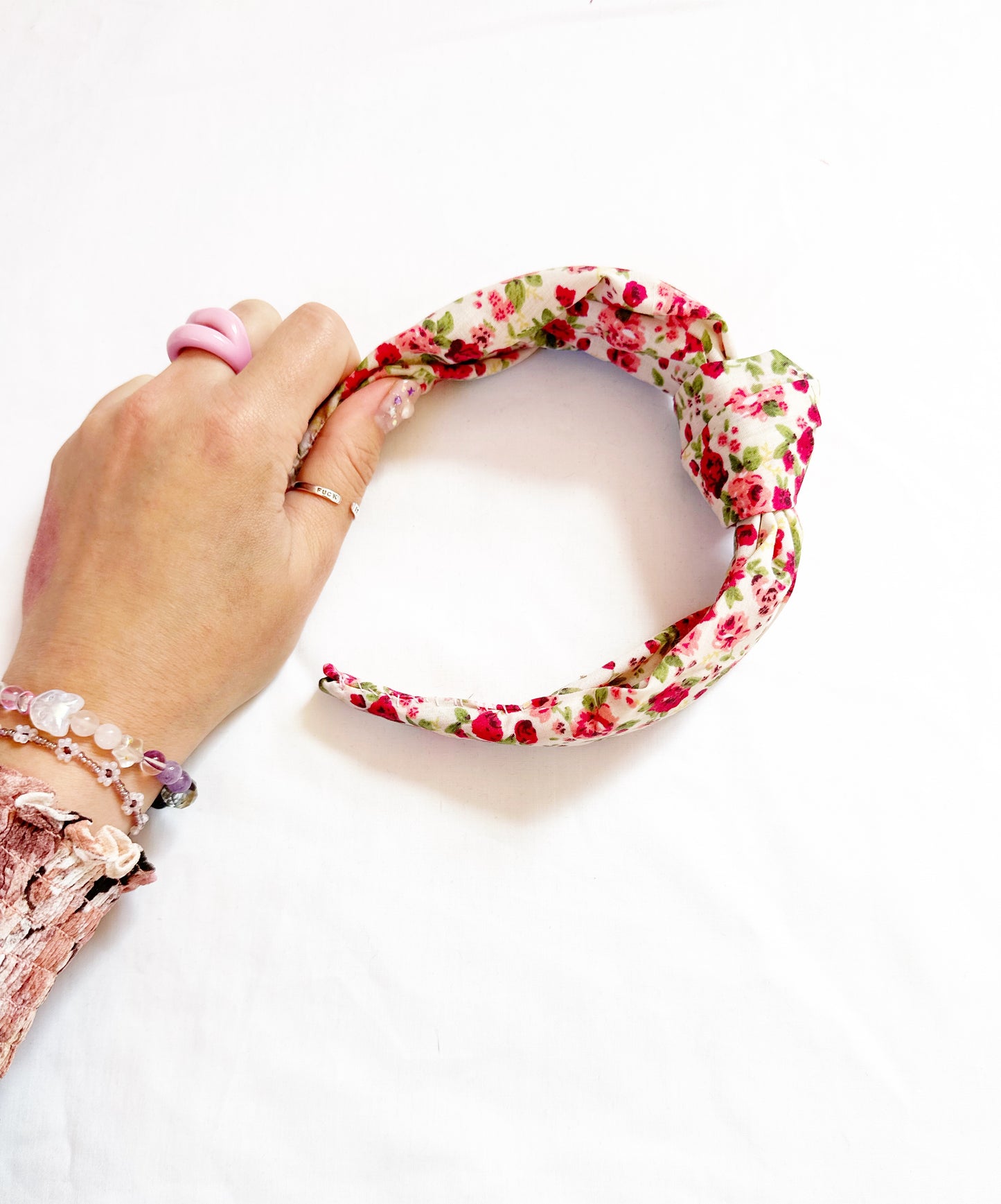 Knotted Headband in rose print