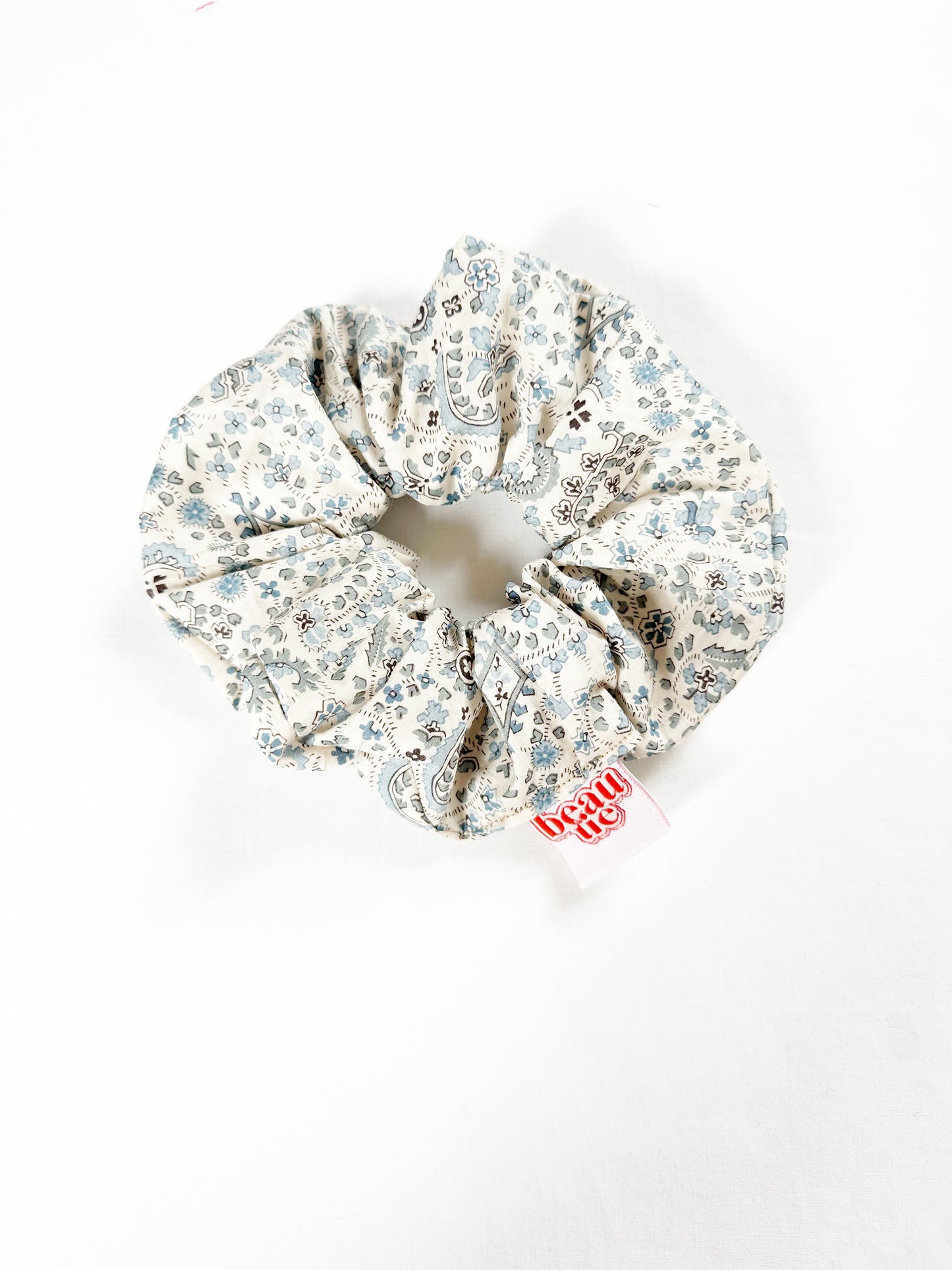 Liberty OG (regular) scrunchie in vintage blue paisley