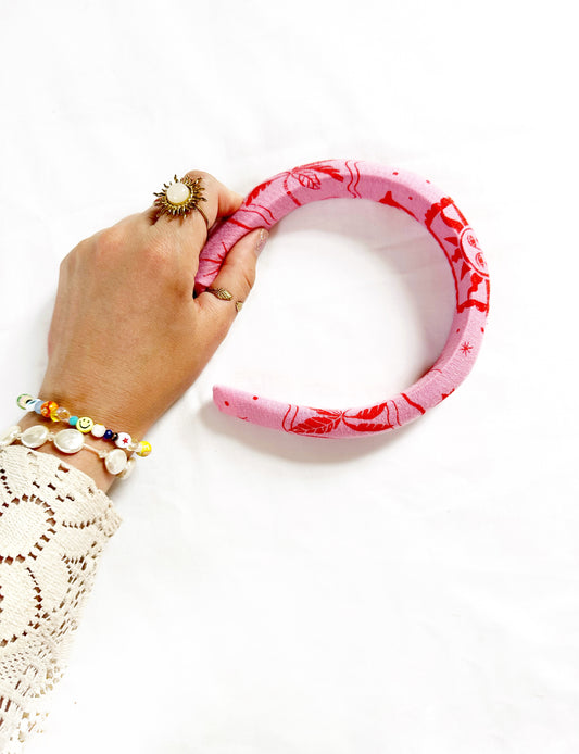 Classic Headband in pink & red