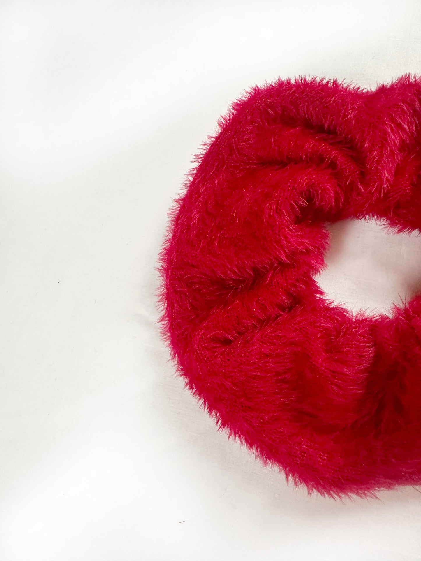 OG scrunchie in red fluff