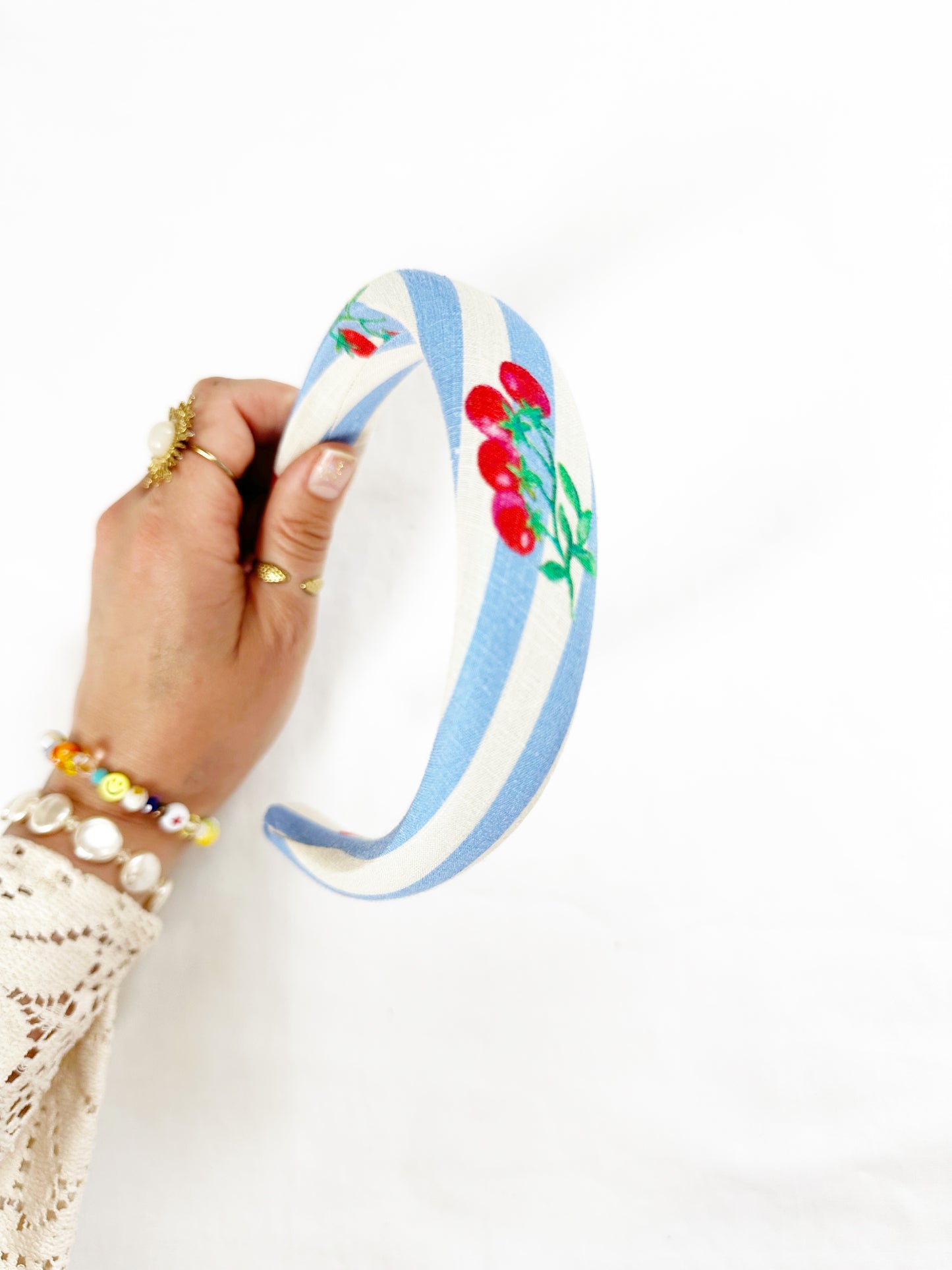 Classic Headband in tomato stripe