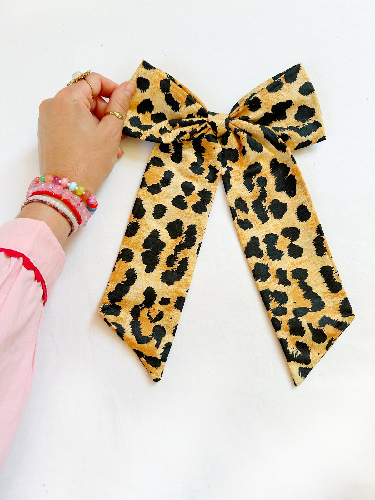The Power Hair Bow in leopard print