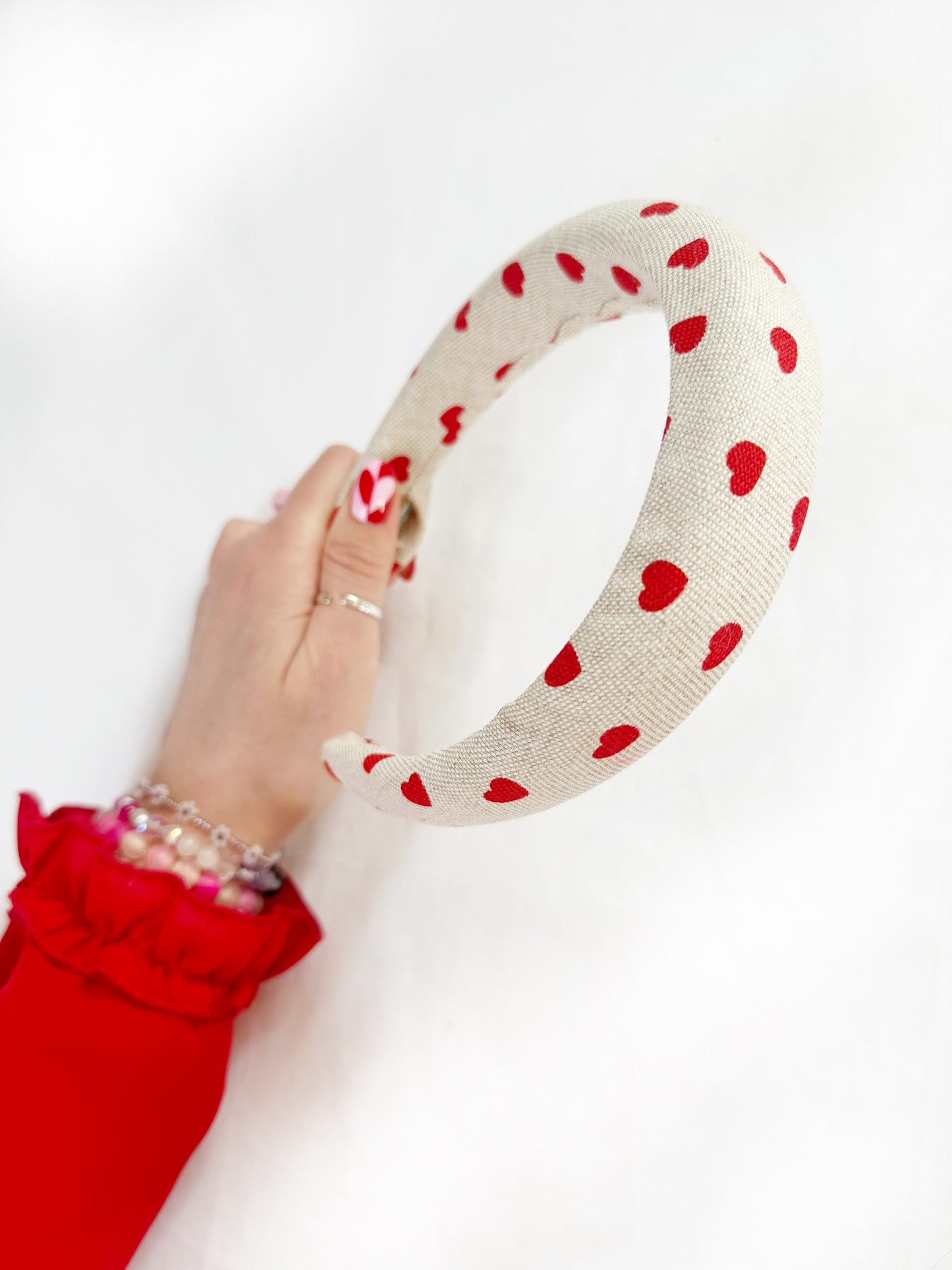 Padded Headband in heart print