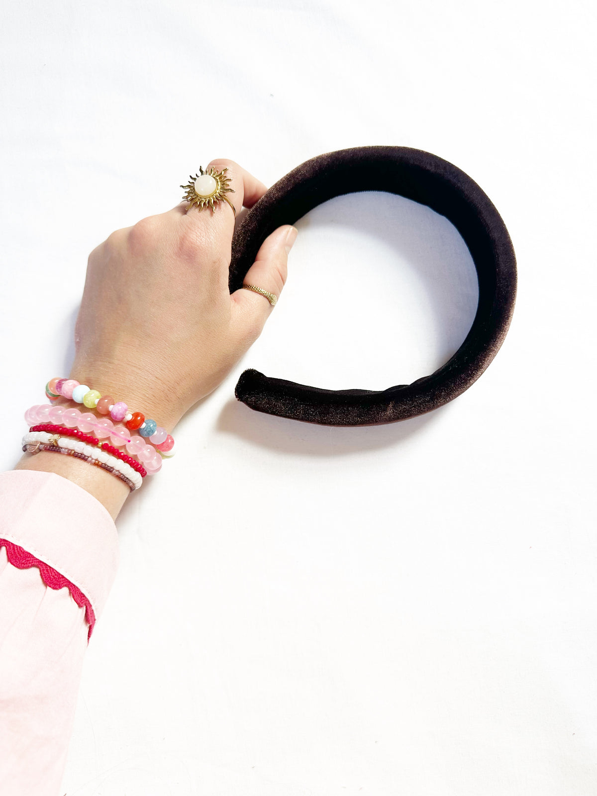 Classic Headband in brown velvet