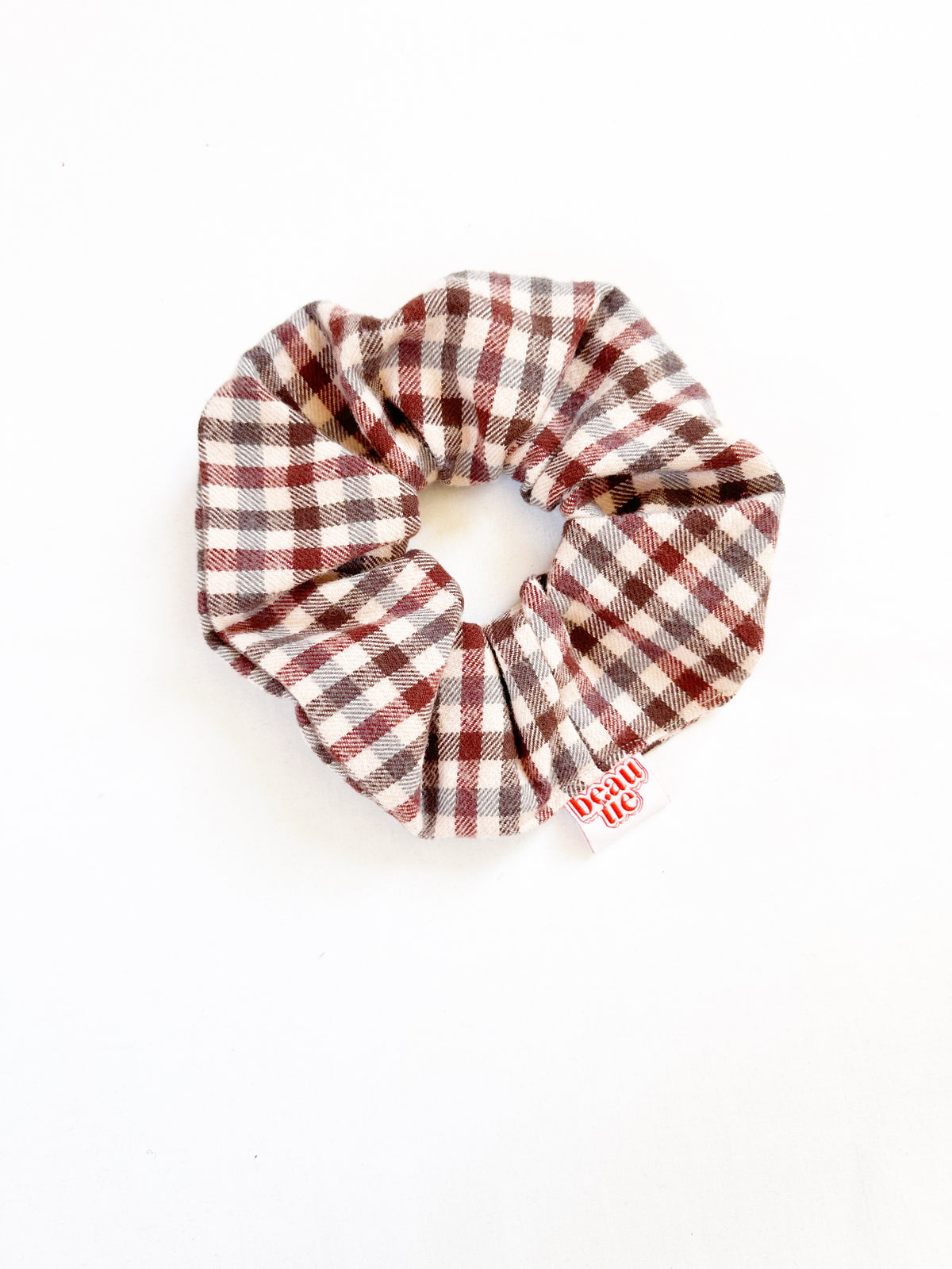 OG scrunchie in brown gingham