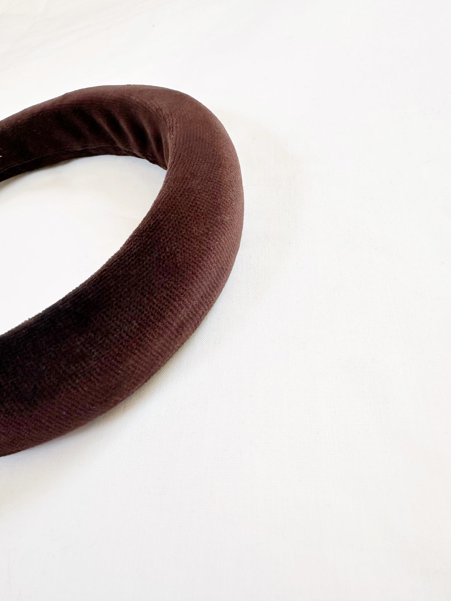 Padded Headband in brown velvet