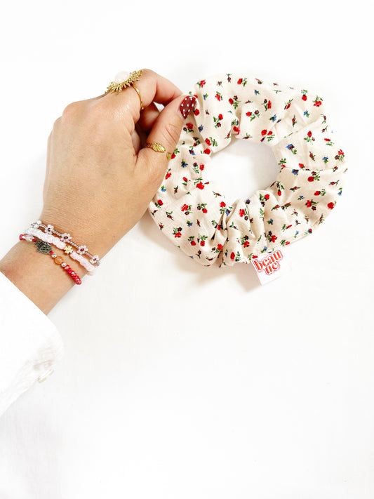OG scrunchie in rose print