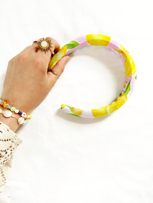 Classic Headband in lemon print