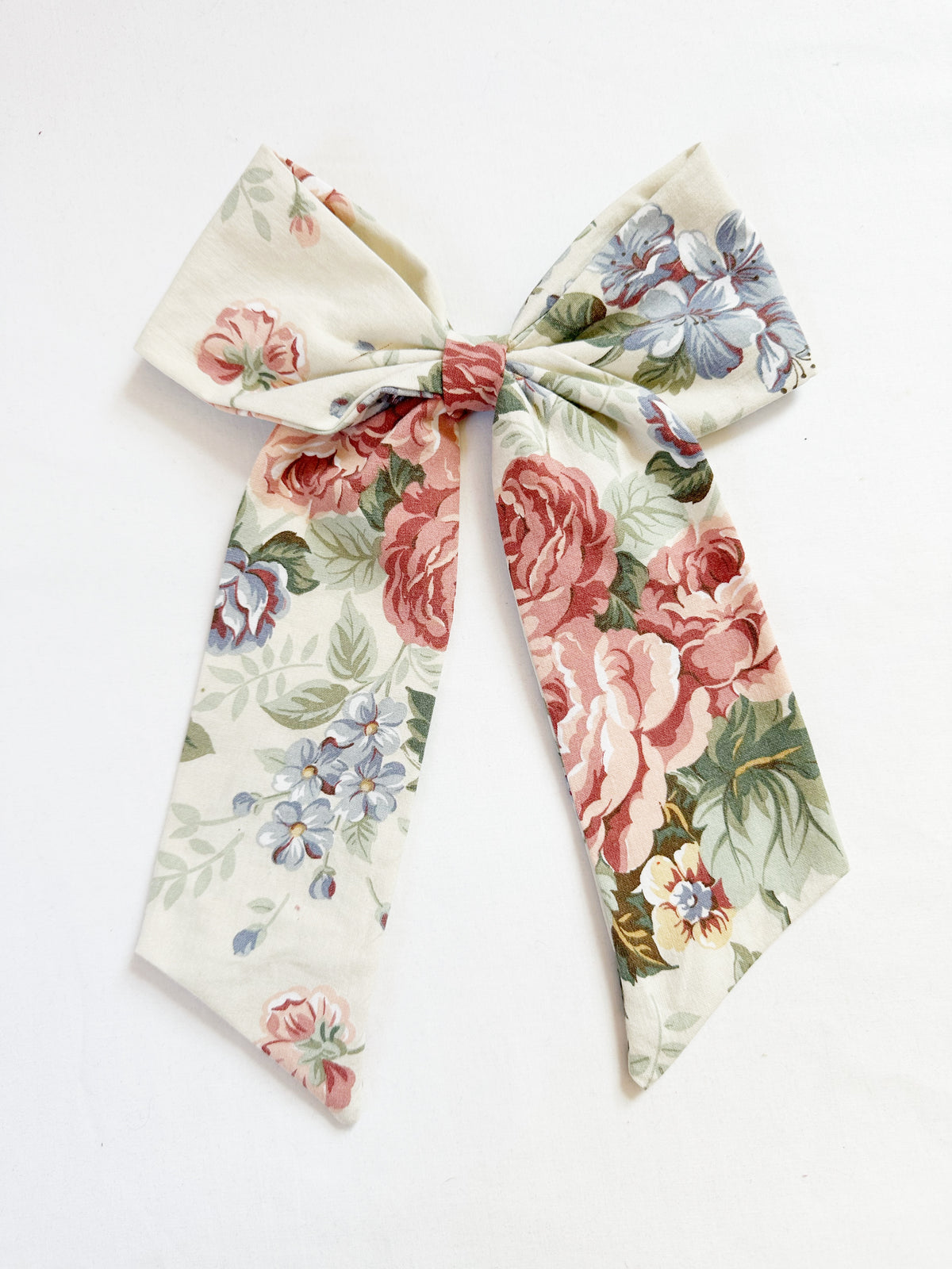 The Power Hair Bow in vintage floral rose