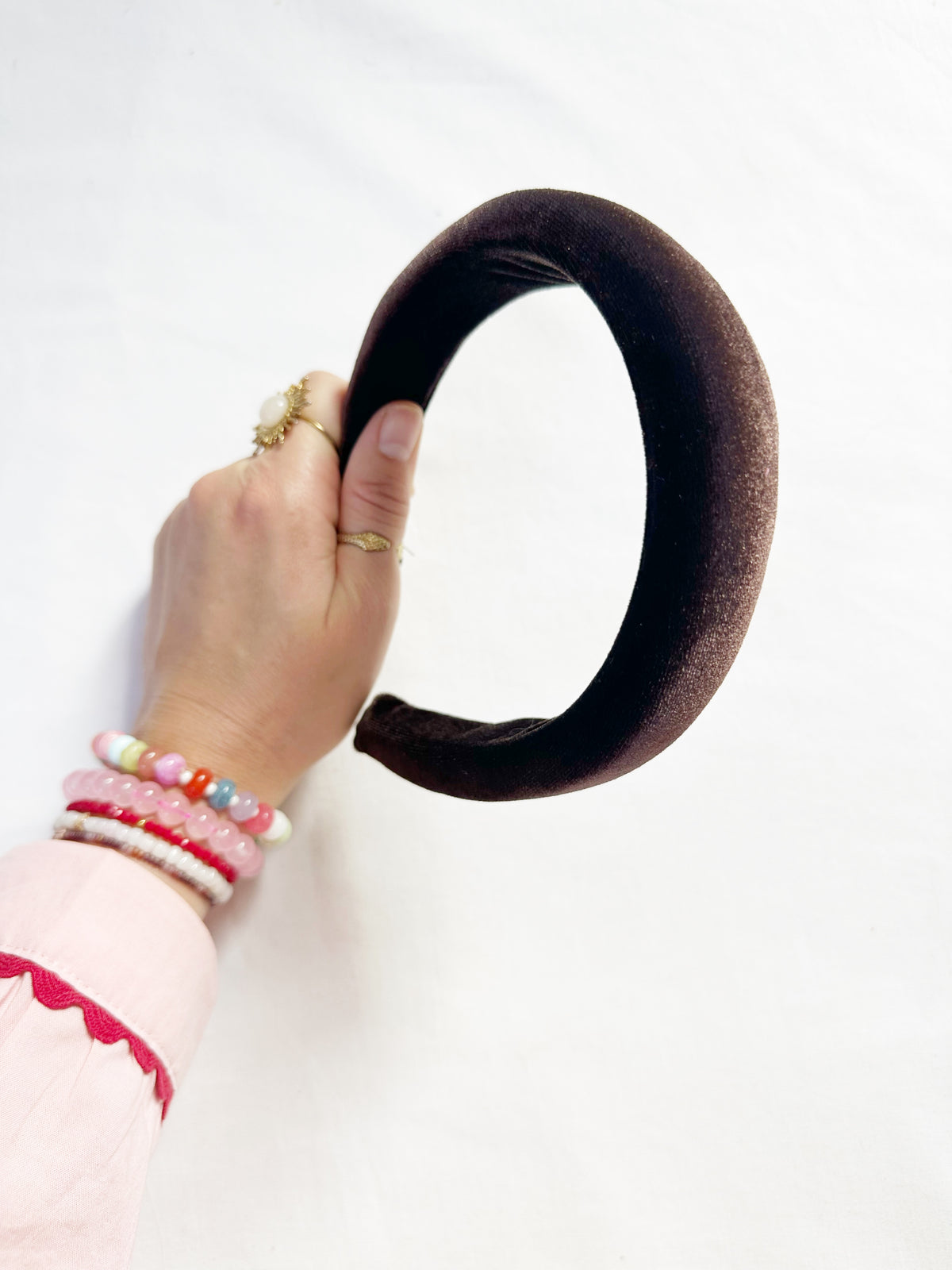 Classic Headband in brown velvet