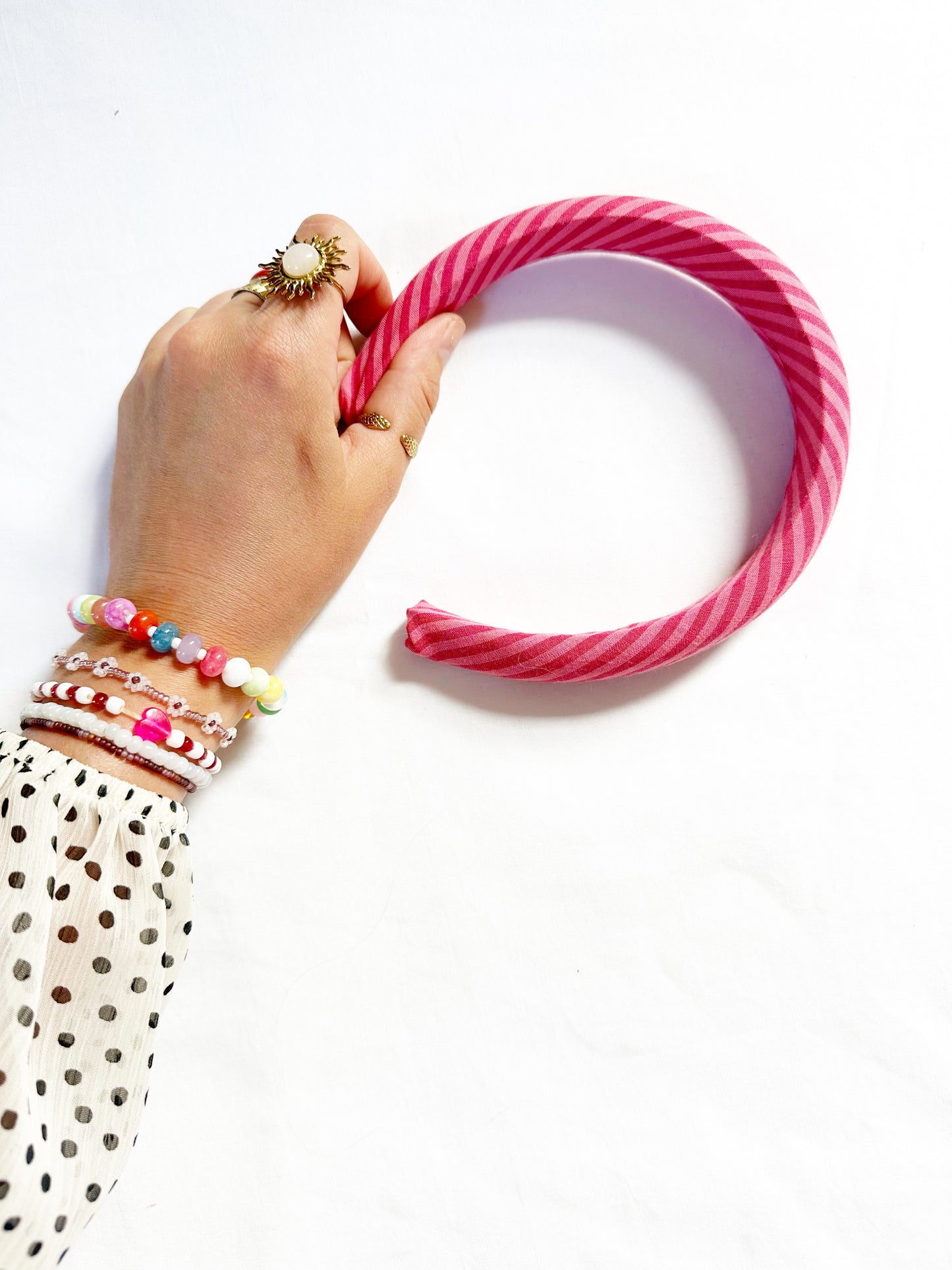 Classic Headband in pink stripe